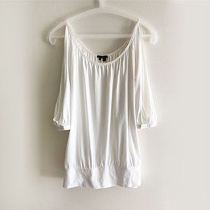 Theory Split-Sleeve Cotton White Top